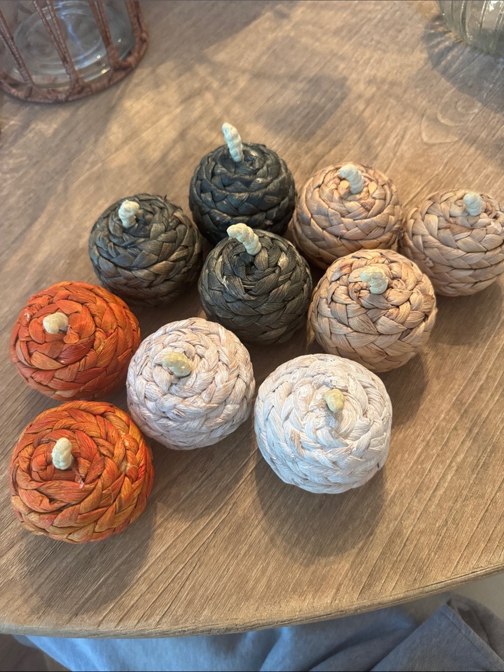 Handwoven Decorative Mini Pumpkins - Assorted Earth Tones